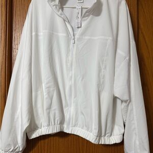 PINK Victoria's Secret White Lightweight Zip-Up Bomber Jacket